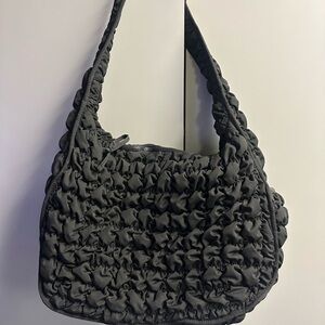 Abercrombie & Fitch Black Textured Shoulder Bag